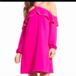 NWOT Lilly Pulitzer Abrielle Ruffle A-line Dress in Berry Sangria. Size 0.